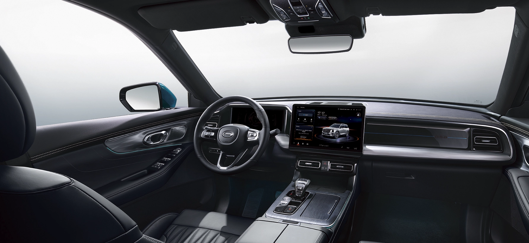 Комбинированный зеленый и черный салон GAC GS8